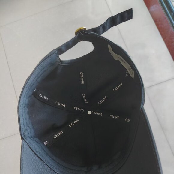 Authentic Celine Black Baseball Cap | Embroidered Logo Hat - Picture 4 of 7